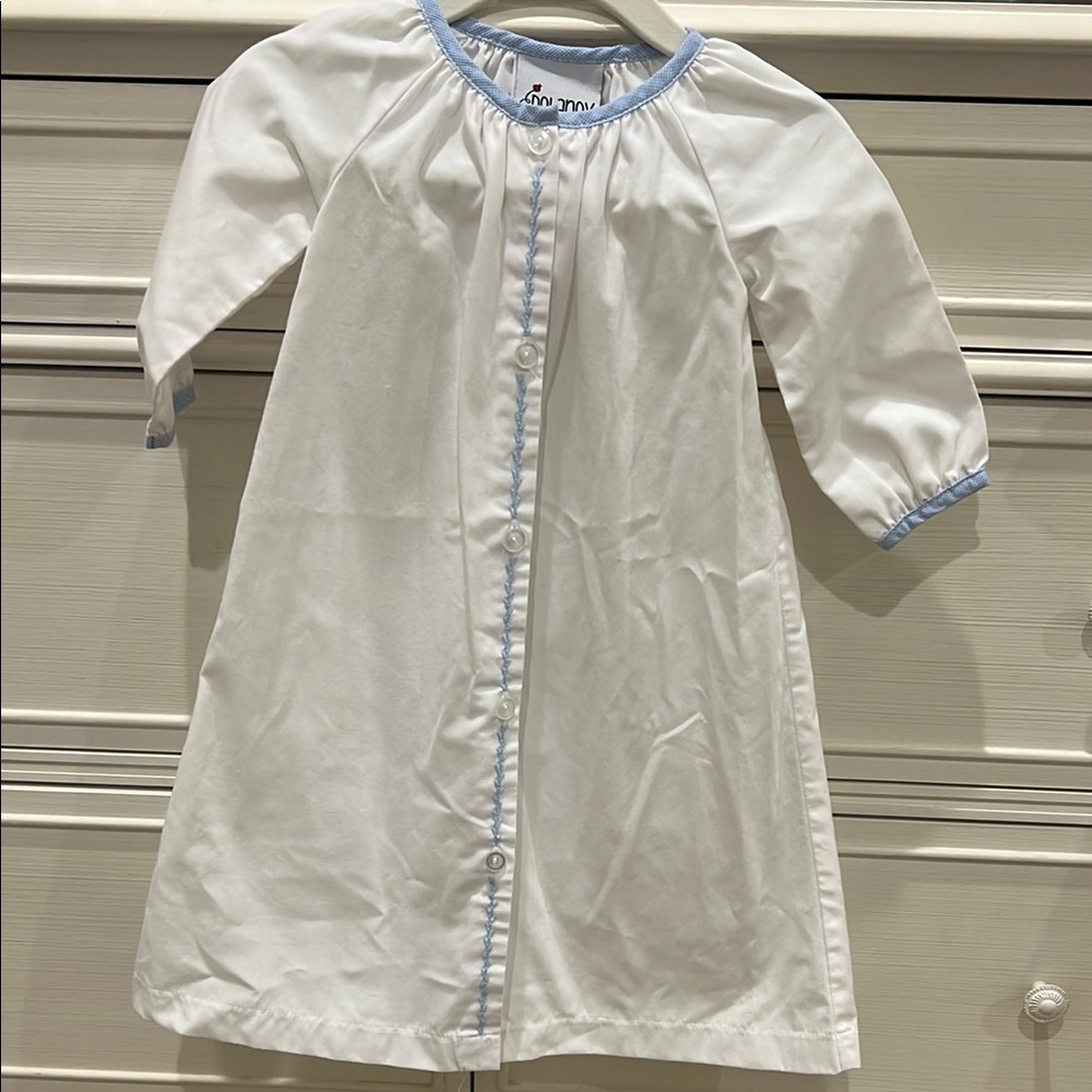 Delaney White and Blue Daygown Newborn
